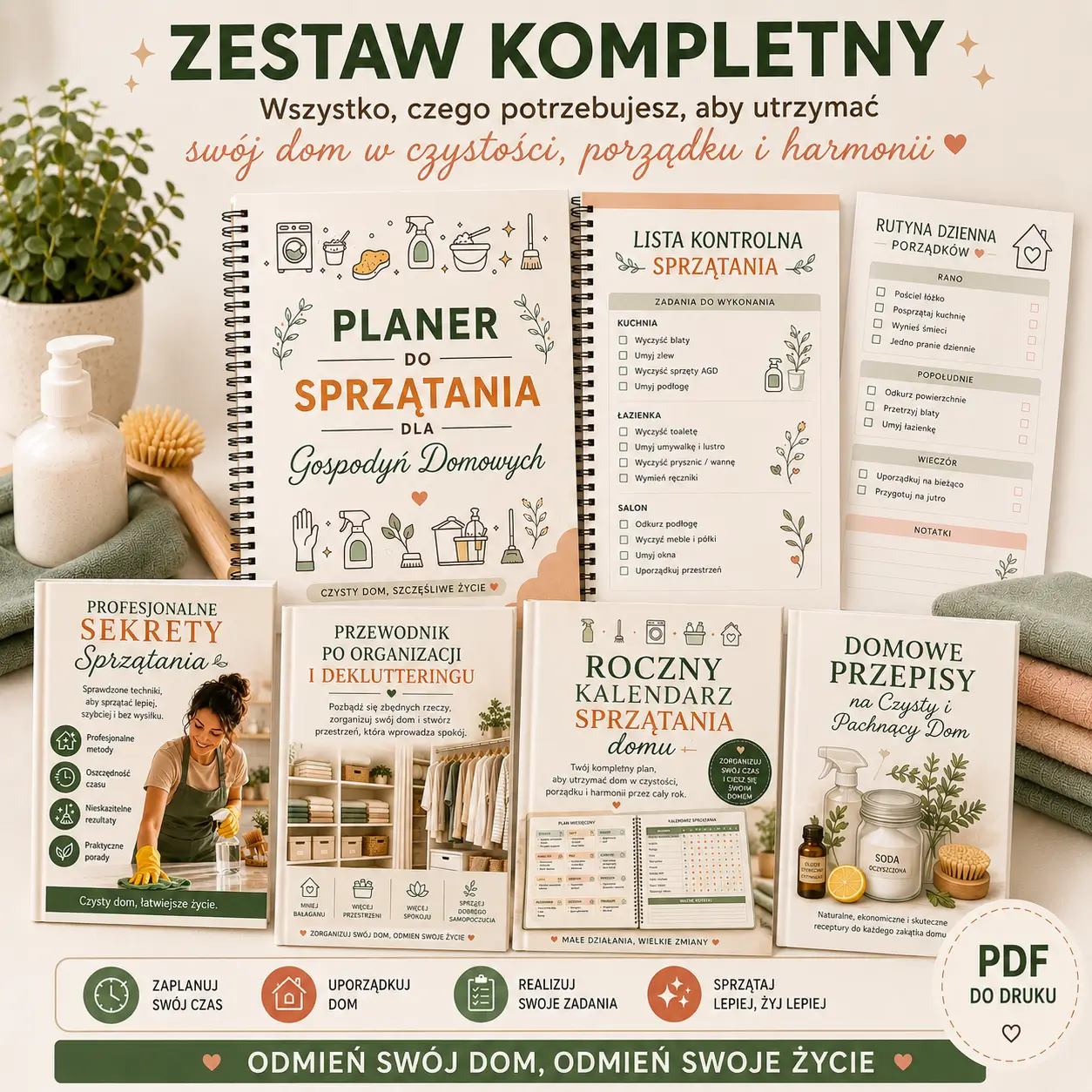 Kompletny Zestaw - Planer Sprzątania + Bonusy